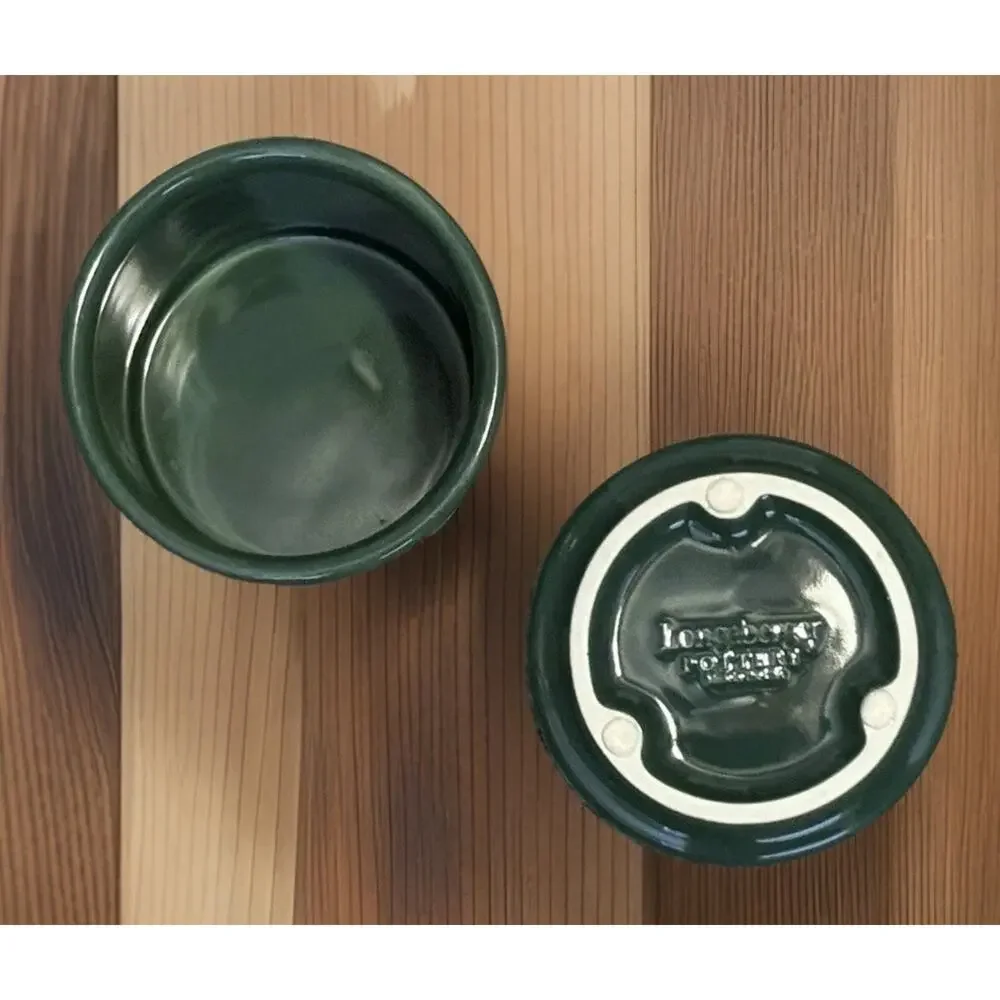 Longerberger Pottery Woven Traditions Ceramic Crock With Lid Ivy Green